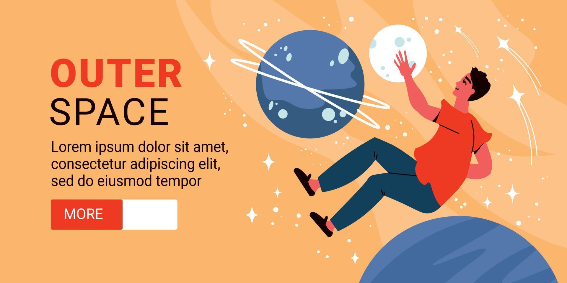 Outer Space Horizontal Banner vector