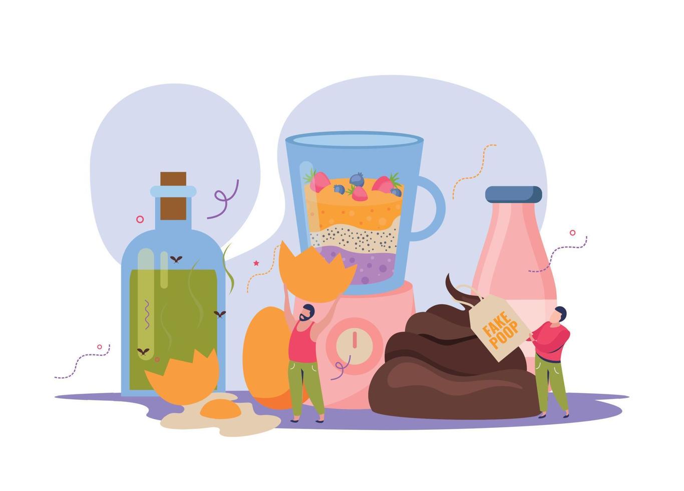 Fools Day Food Composition vector
