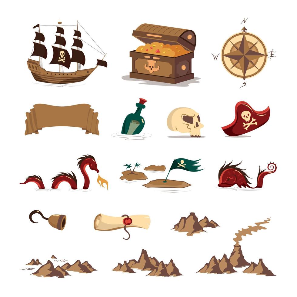 Pirate Treasure Set vector