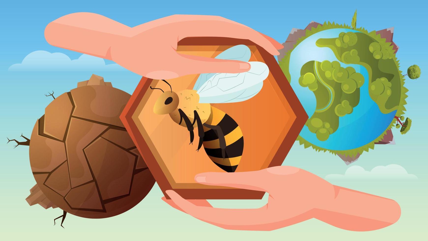 Bee Protection Flat Background vector