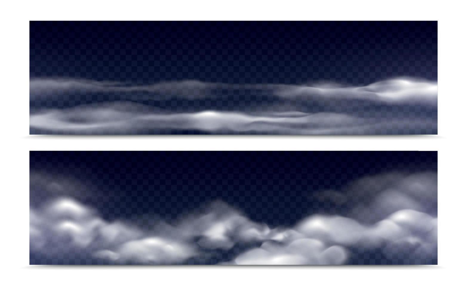 Fog Clouds Realistic Set vector