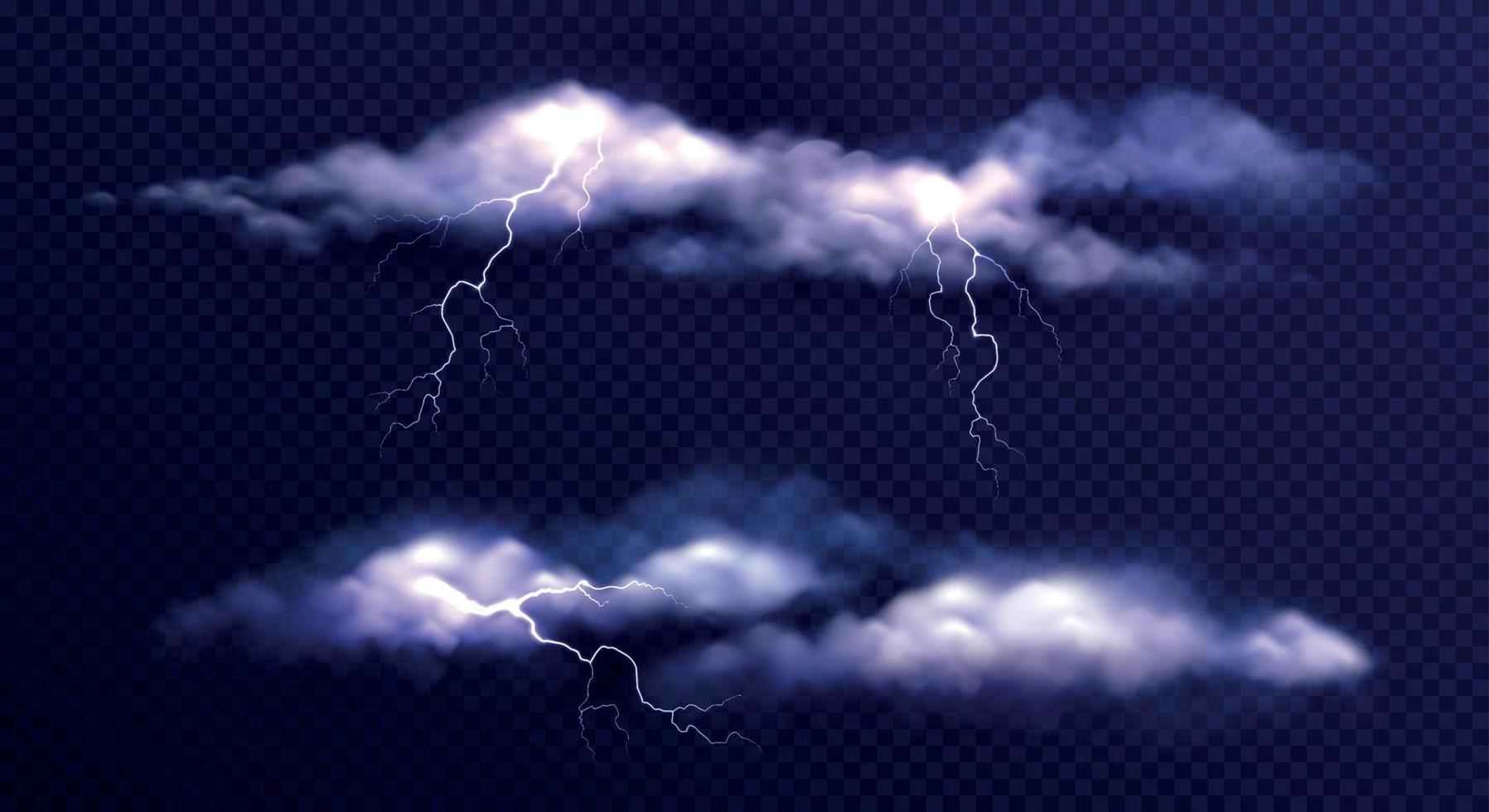 Stormy Clouds Realistic Set vector