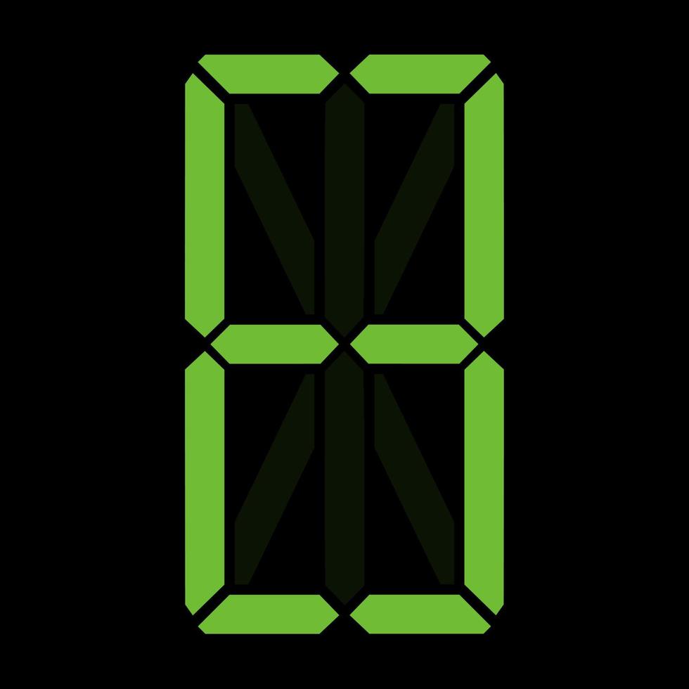 Simple illustration of digital number. Electronic figure of number eight vector