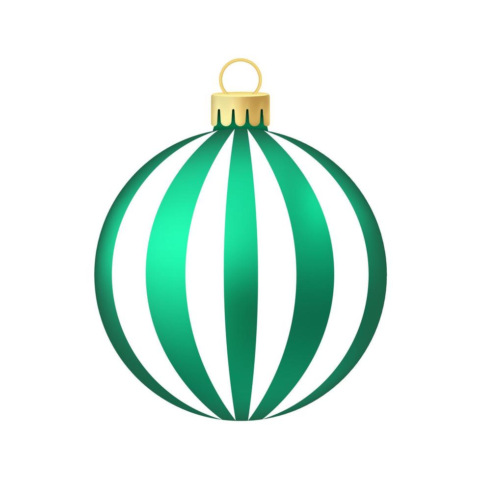 Green menthol Christmas tree toy or ball Volumetric and realistic color illustration vector