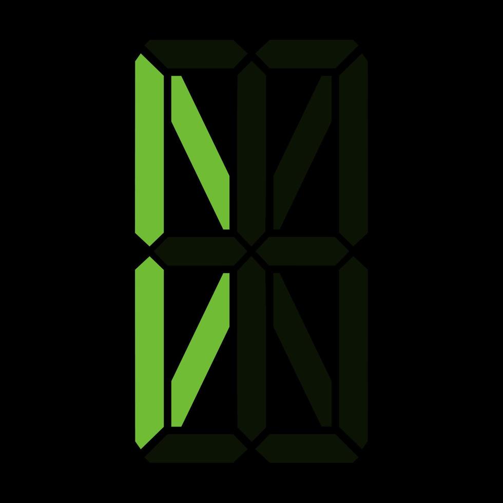 Ilustración simple de letra o símbolo digital figura electrónica de la letra d vector