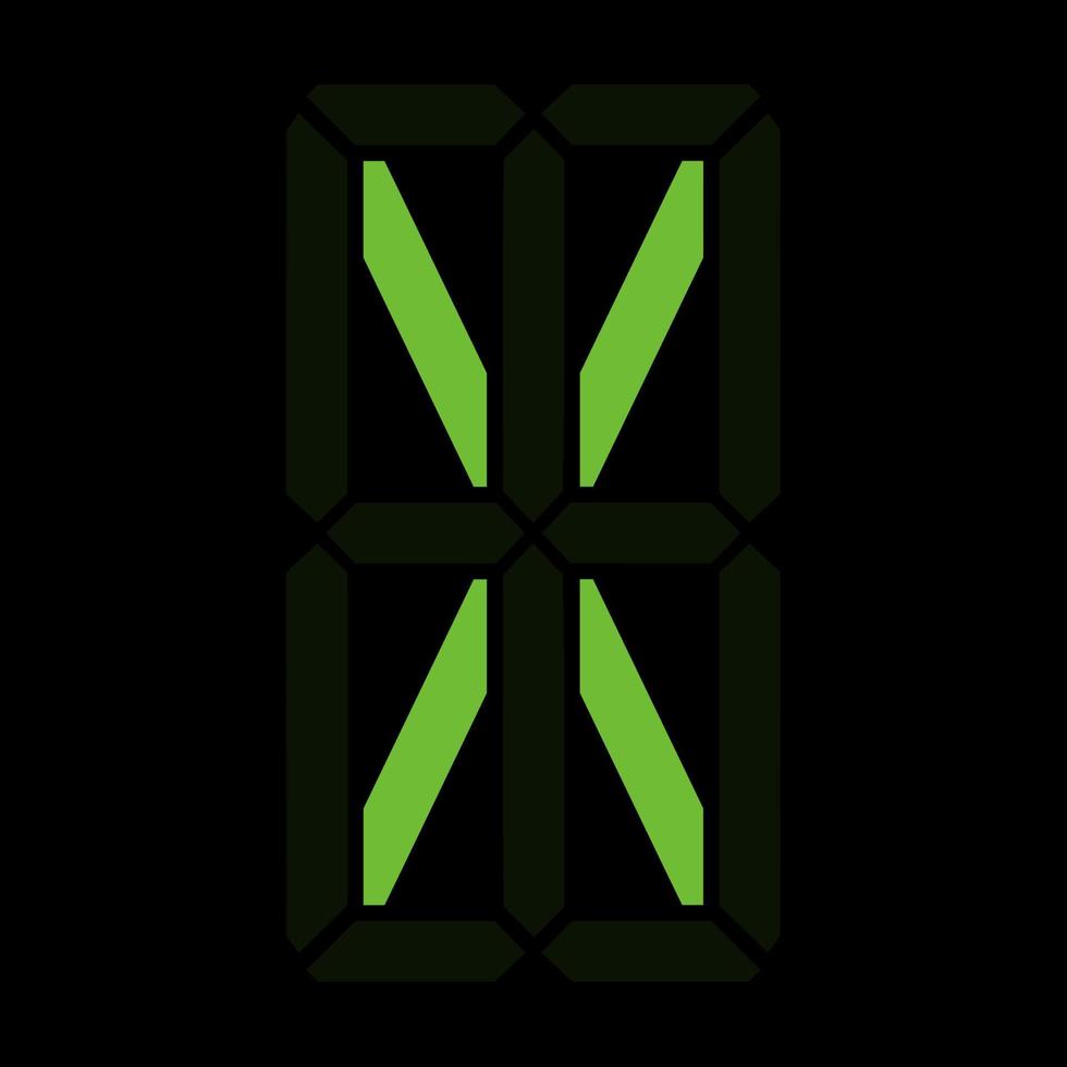 Ilustración simple de letra digital o símbolo figura electrónica de la letra x vector