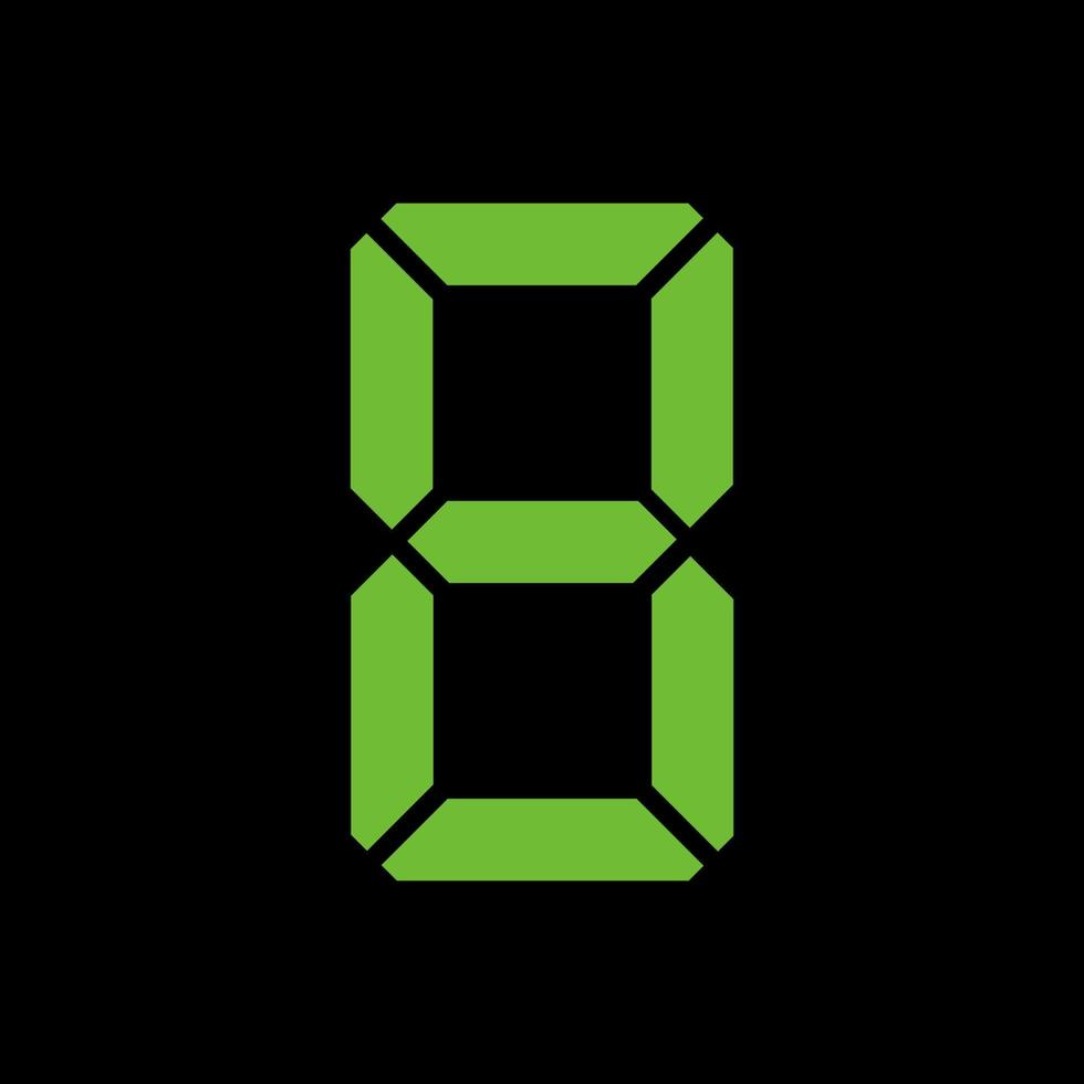 Simple illustration of digital number. Electronic figure of number eight vector