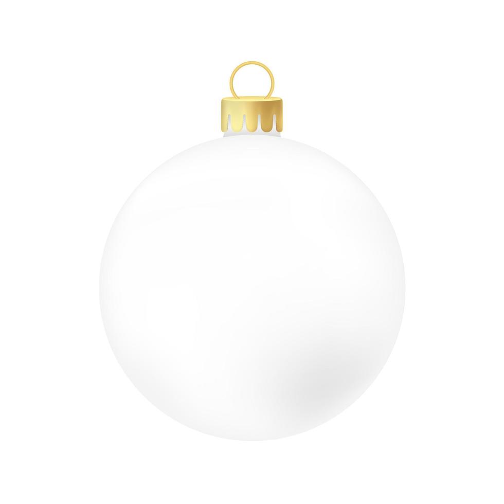 árbol de navidad blanco juguete o bola volumétrica y realista ilustración en color vector