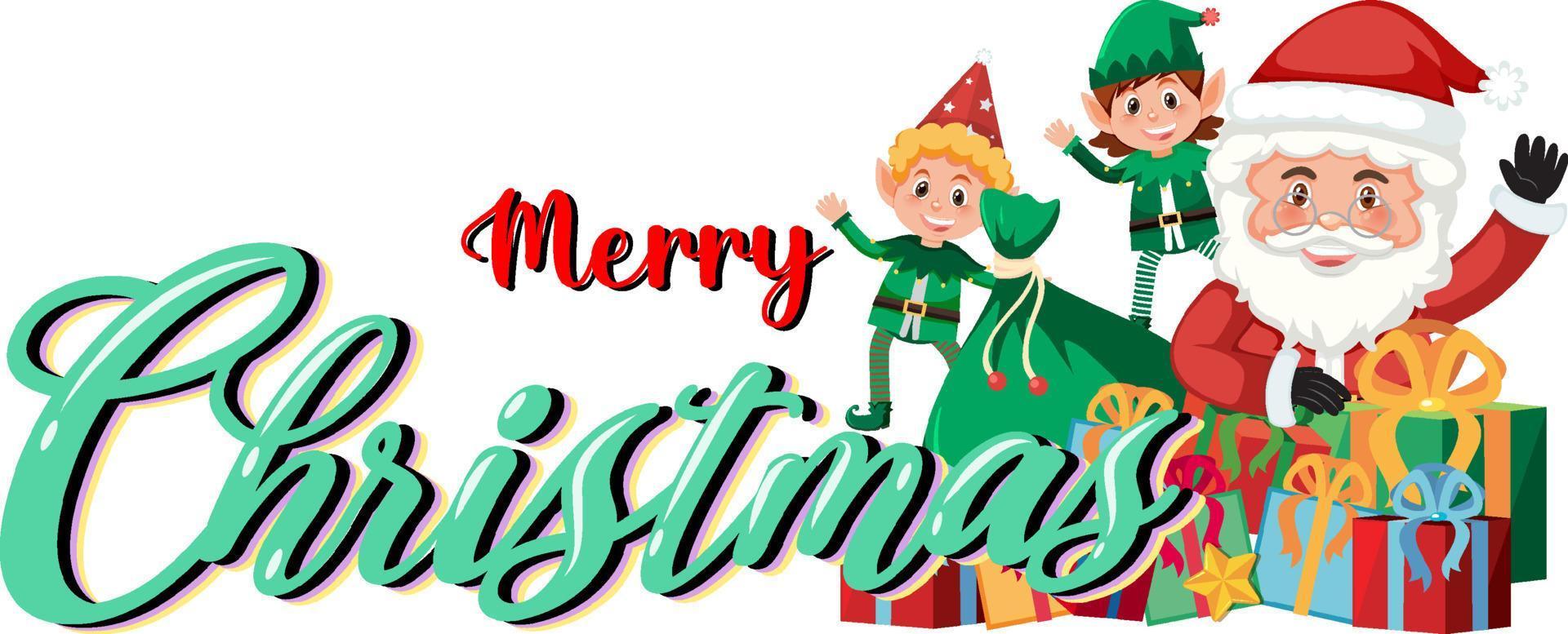 Merry Christmas lettering design on white background vector