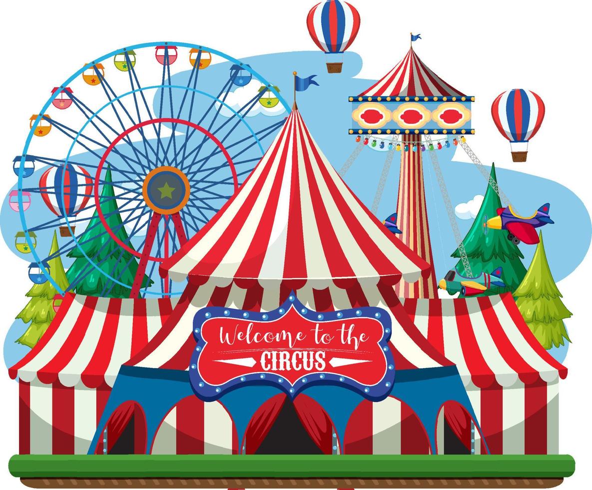 Circus dome at amusement park vector