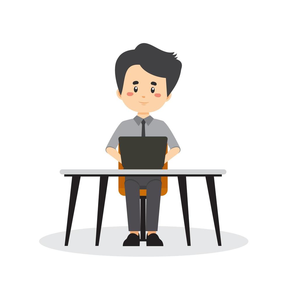 Businessman Freelance Working Desk with Laptop vector