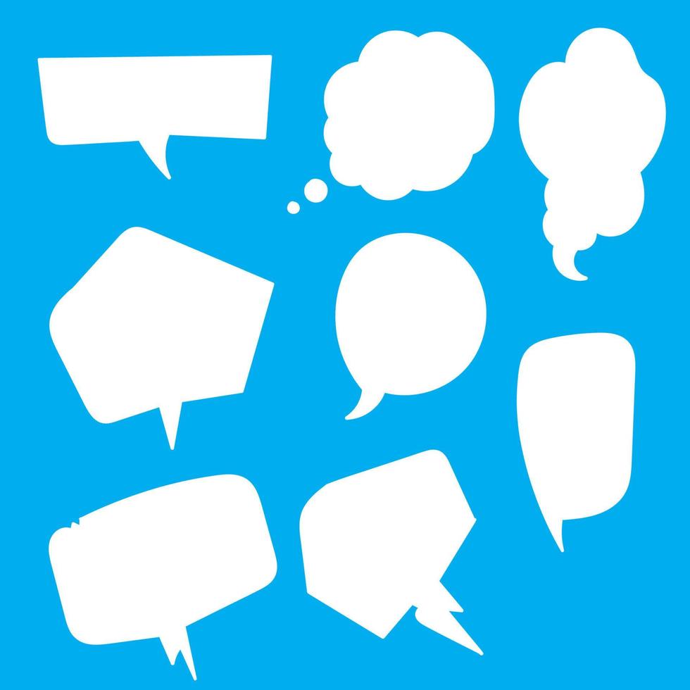 Set of hand drawn different empty speech bubble, chat sign icon. doodle vector