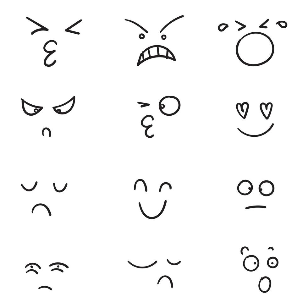 caras de dibujos animados dibujados a mano. ojos y boca expresivos, sonriendo, llorando y expresiones de cara de personaje sorprendido. Caricatura de emociones cómicas o doodle de emoticonos. 4473292 Vector en Vecteezy caras de dibujos animados dibujados a mano. ojos y boca expresivos, sonriendo, llorando y expresiones de cara de personaje sorprendido. Caricatura de emociones cómicas o doodle de emoticonos. 4473292 Vector en Vecteezy
