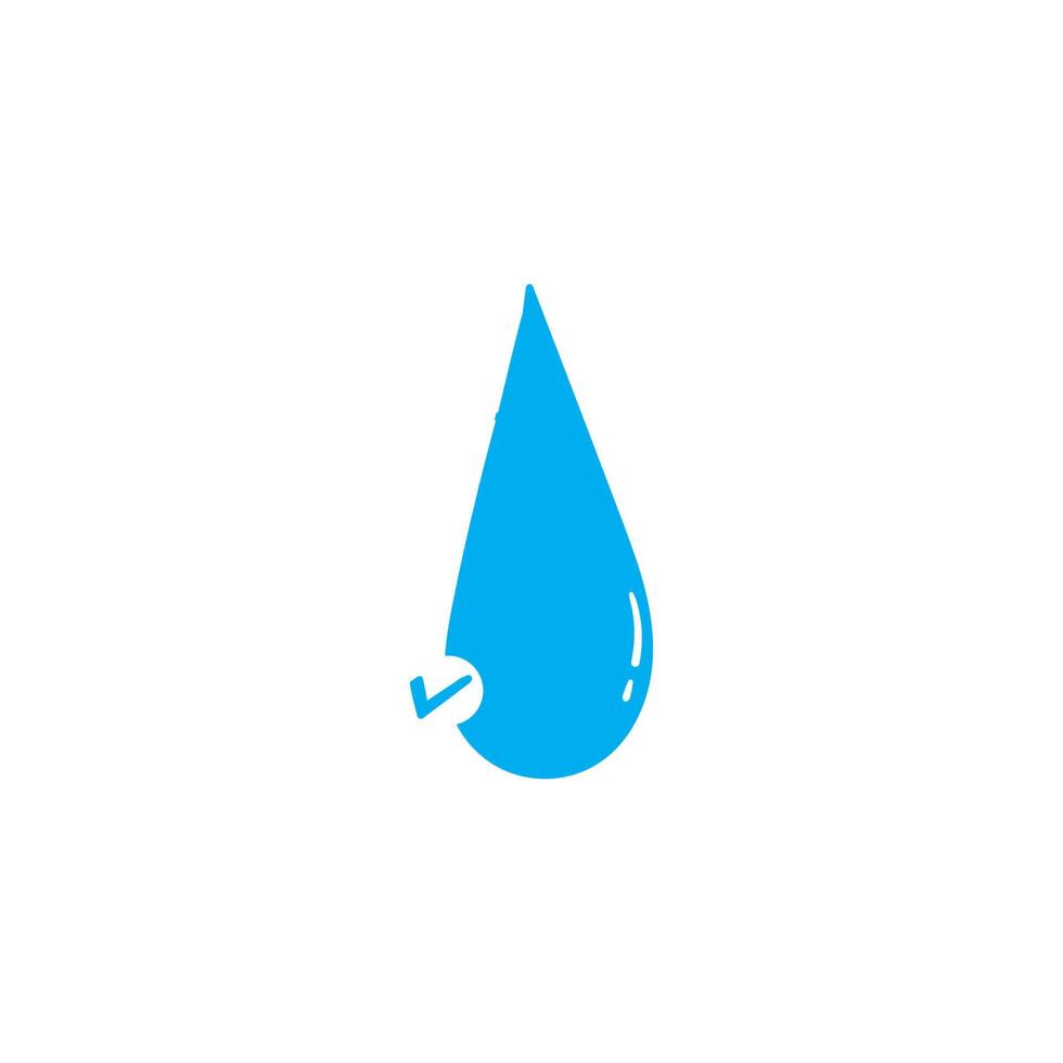 hand drawn drop of water with check mark symbol illustration doodle vector