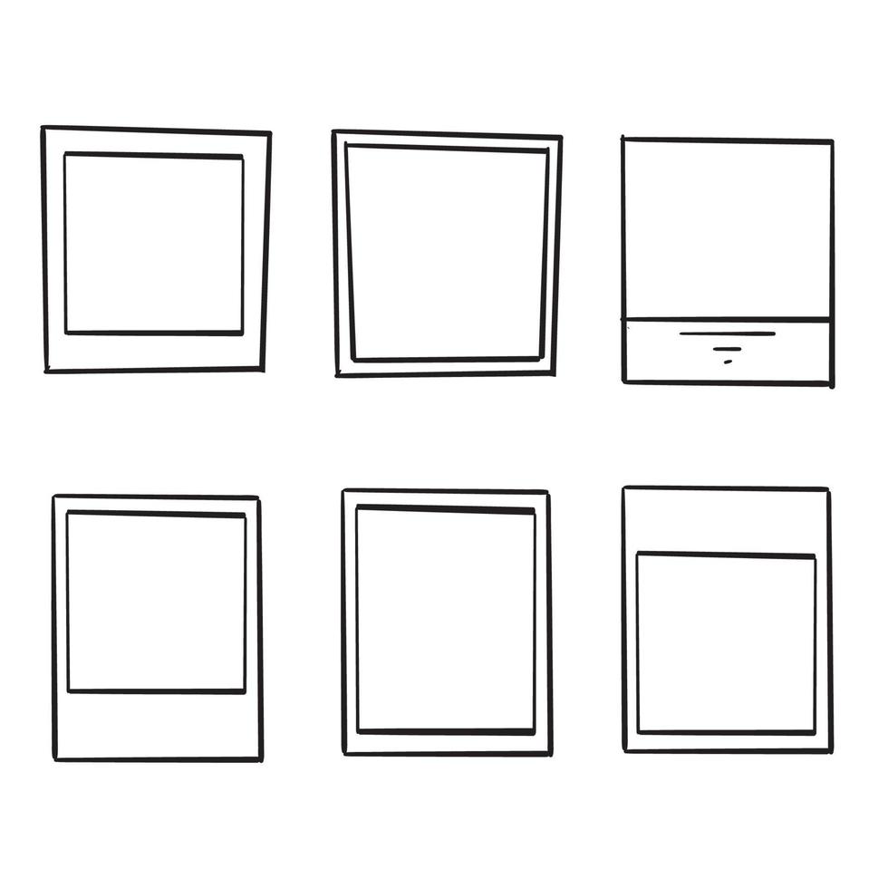 hand drawn doodle photo frame collection illustration vector