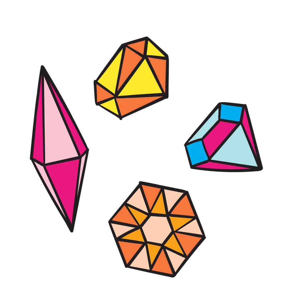 hand drawn doodle diamond icon illustration vector isolated background