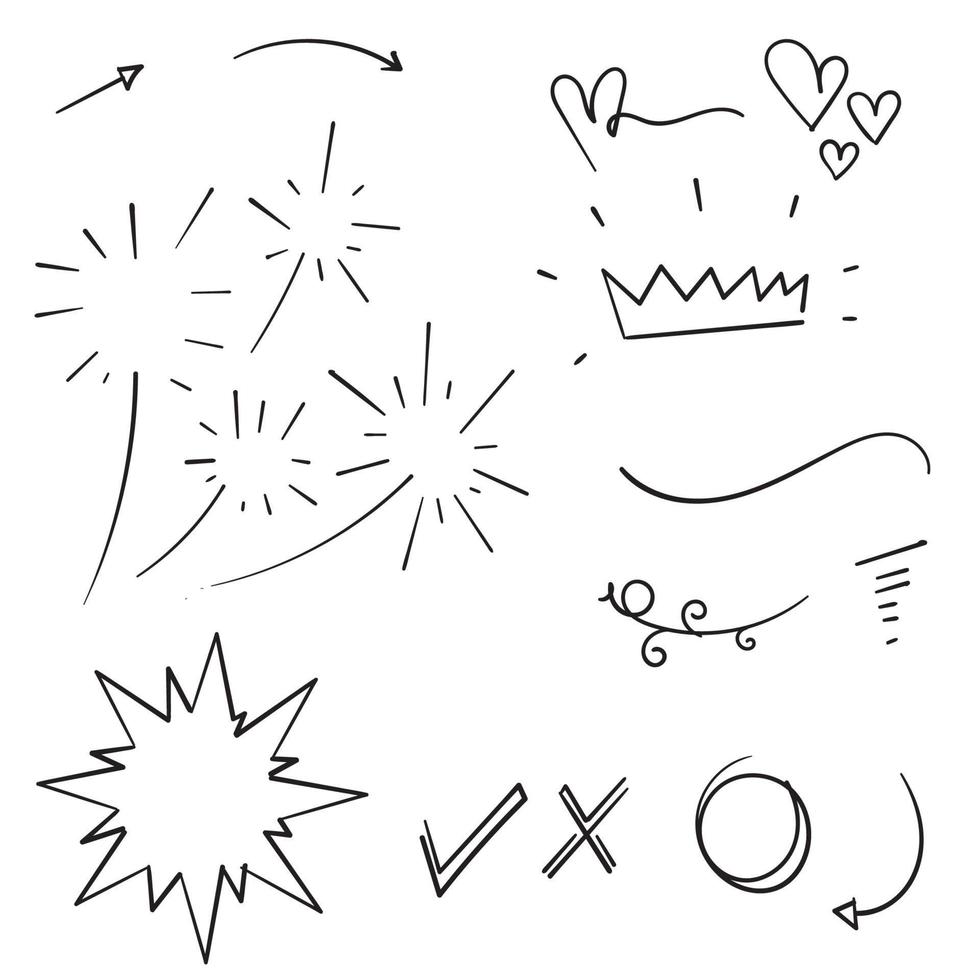 Vector hand drawn collection of design element doodle