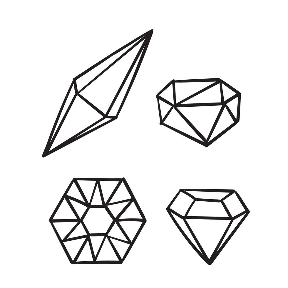 Dibujado a mano doodle diamante icono ilustración vector fondo aislado