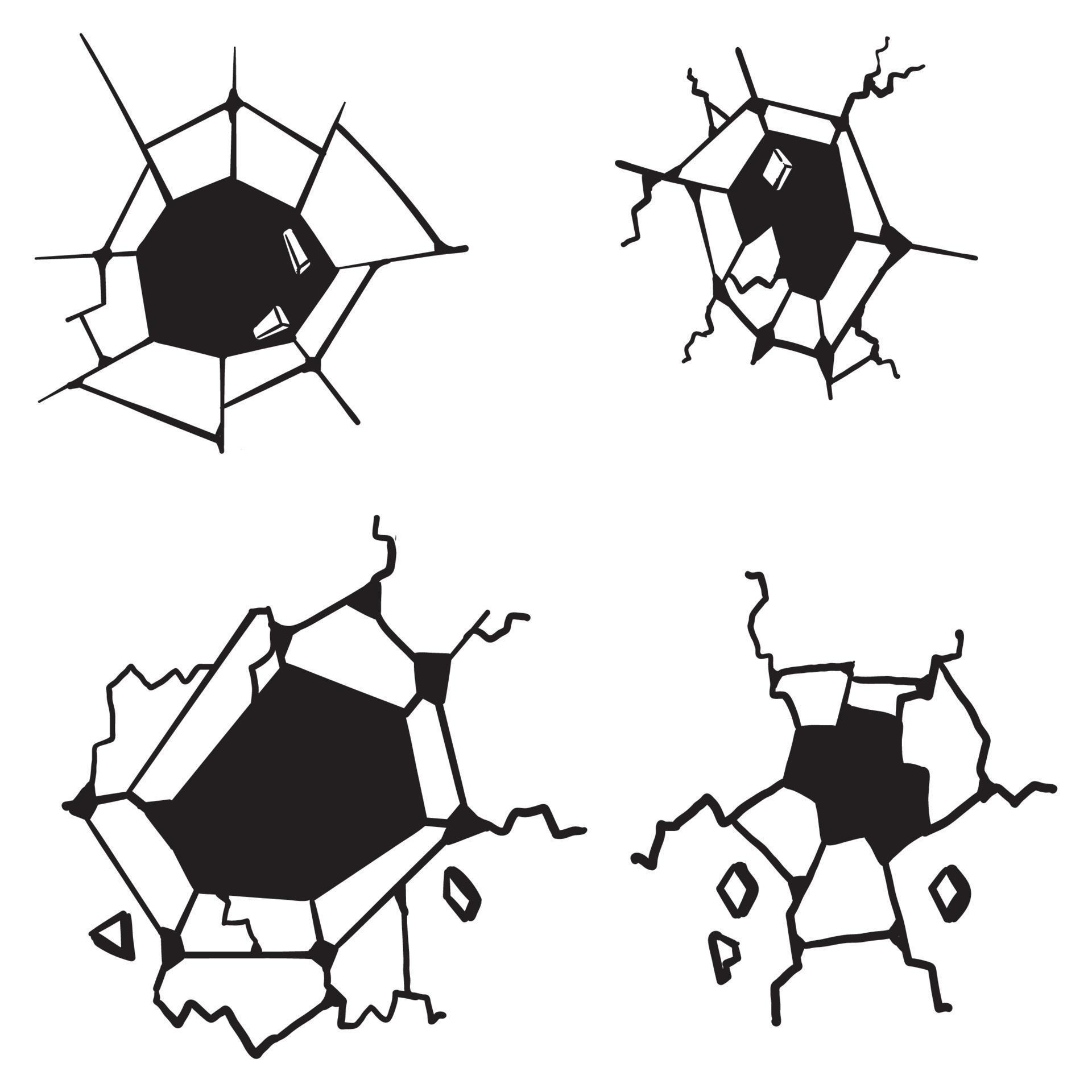 hand drawn doodle crack illustration element with cartoon art style
