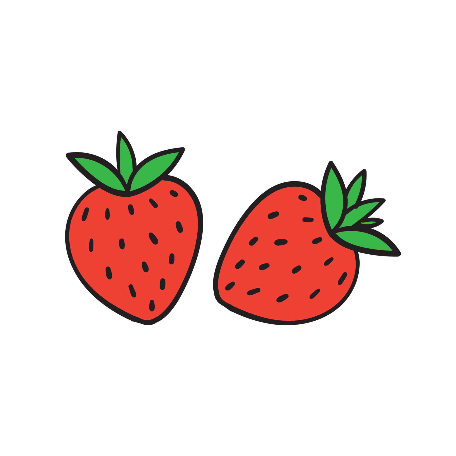 hand drawn doodle strawberry fruit illustration cartoon vector 4473572 ...