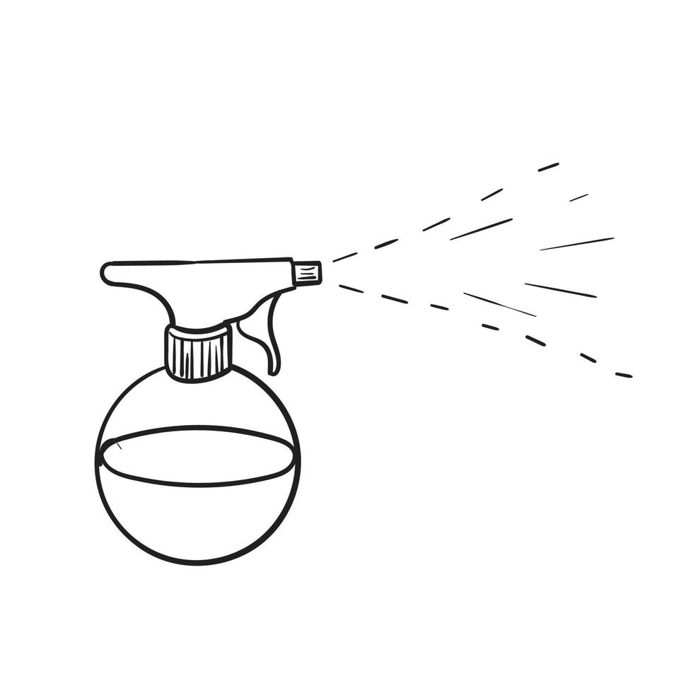 Dibujado a mano botella de aerosol antiséptico icono ilustración vector fondo aislado