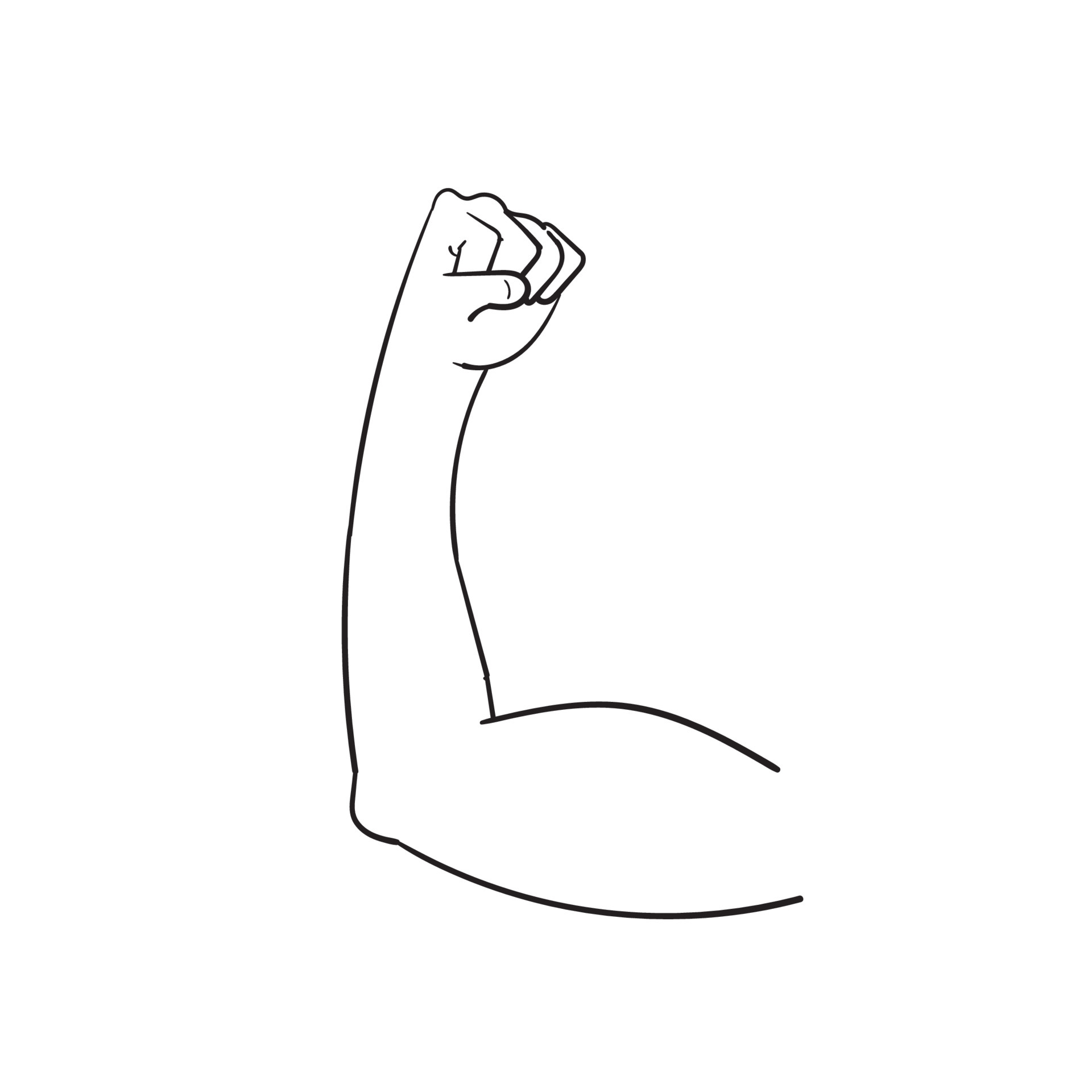 doodle Biceps vector isolated emoji gesture flat illustration. Muscle
