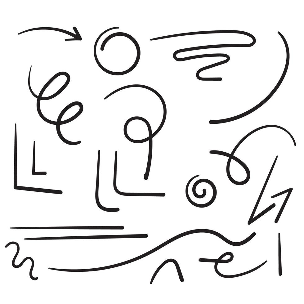hand drawn doodle line art collection element illustration doodle vector
