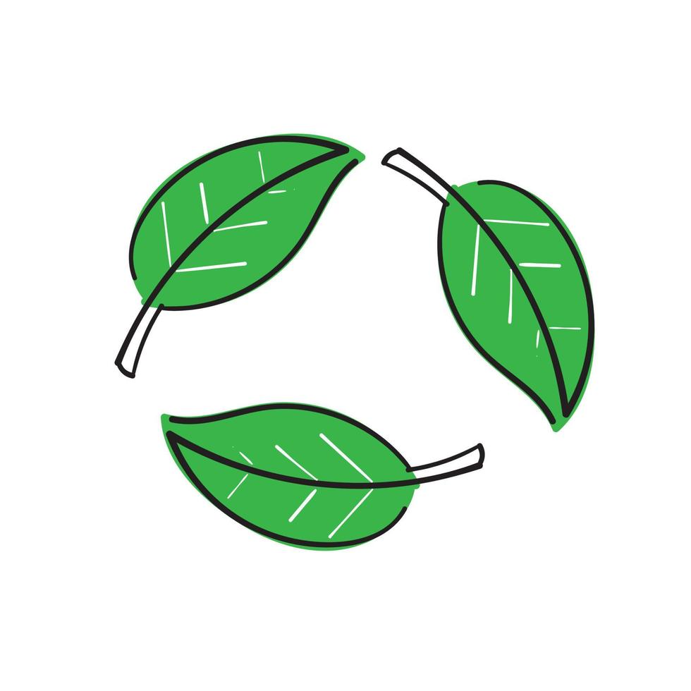 hand drawn Biodegradable recyclable plastic free package icon. Vector bio recyclable degradable label logo template. doodle drawing vector