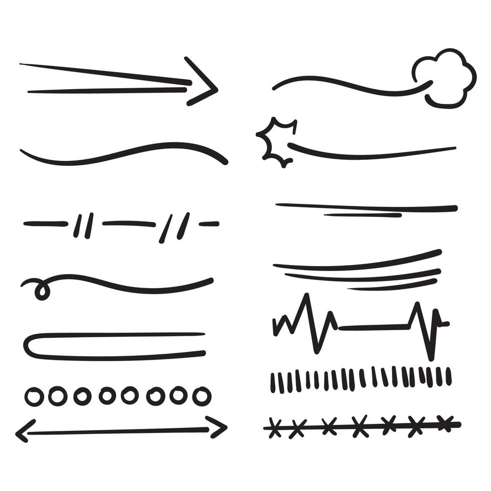 dibujado a mano doodle línea arte colección elemento ilustración doodle vector
