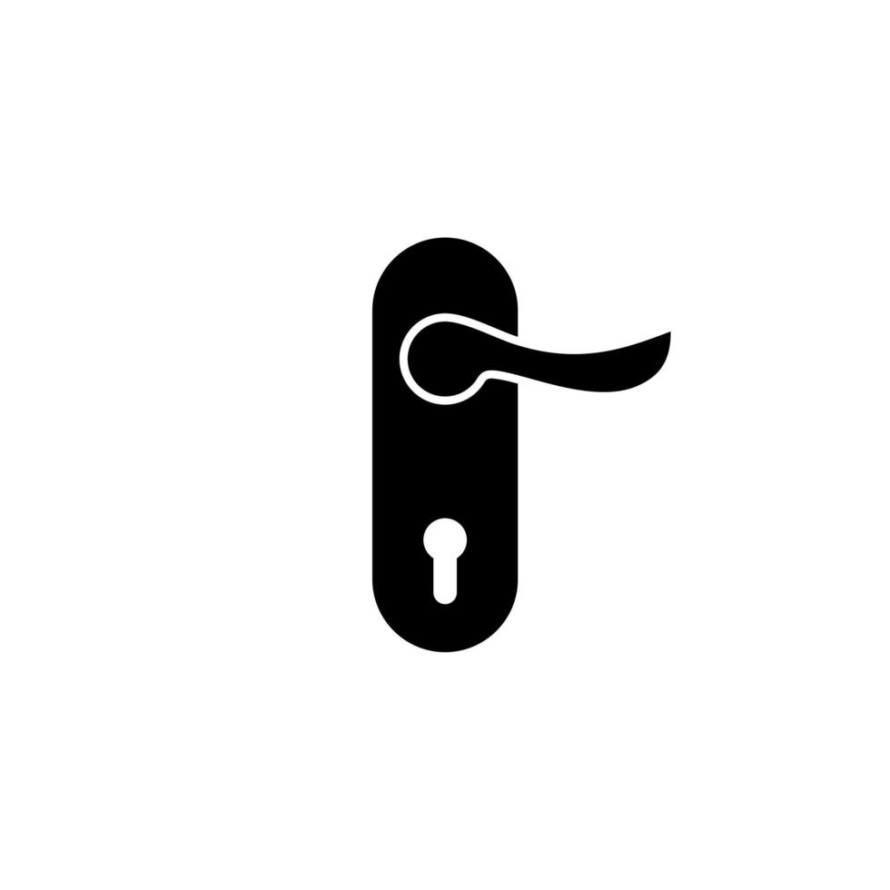 simple door handle icon on white background vector