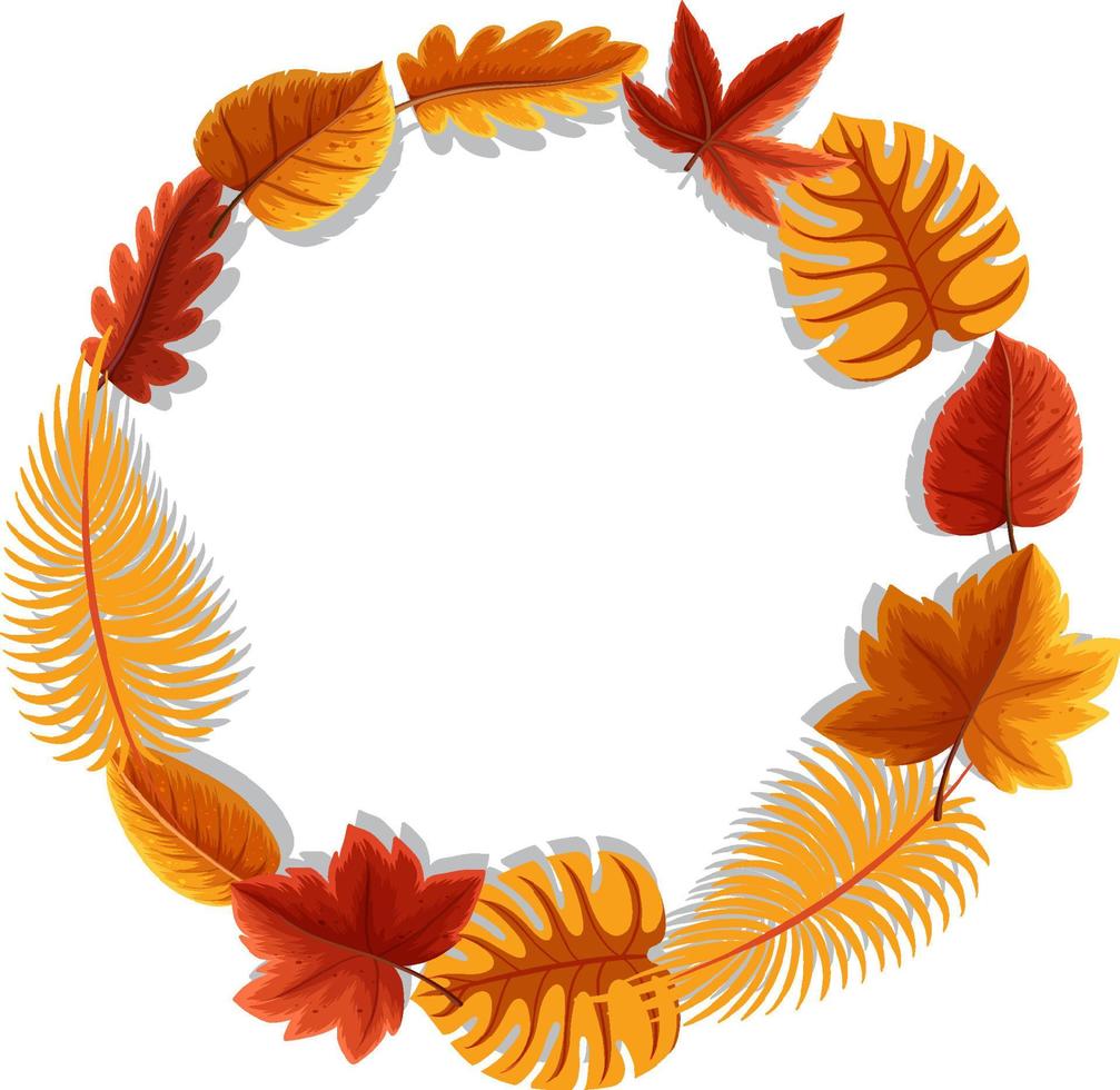 Round frame with autumn foliage vector