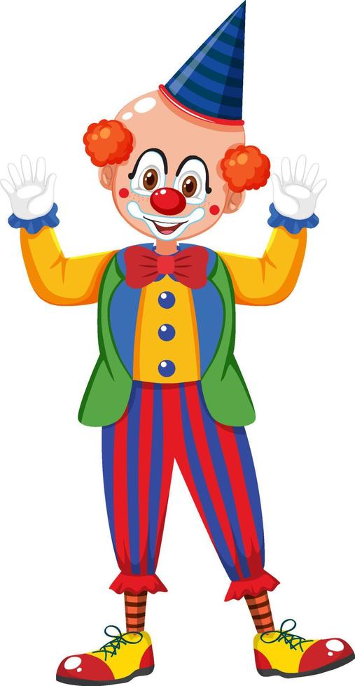 Funny clown cartoon character vector