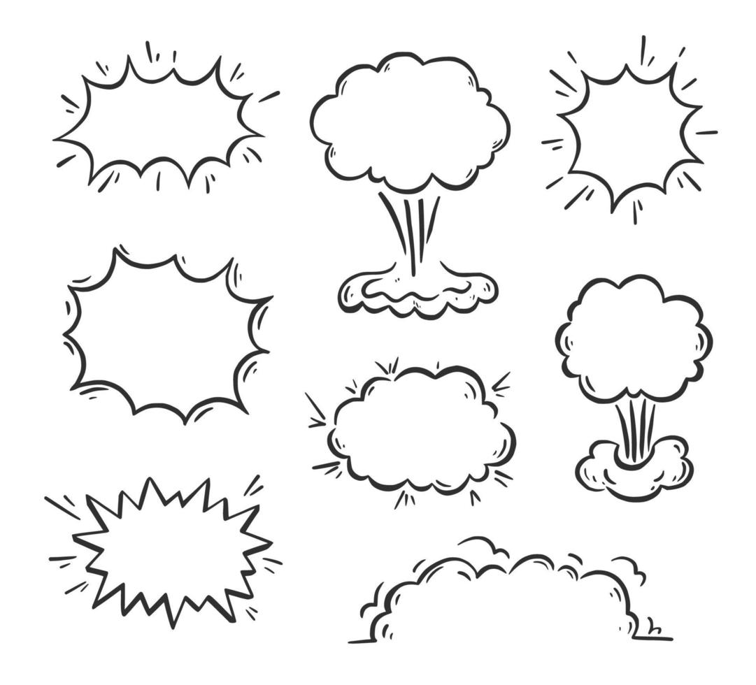 Hand drawn explosion speech bubble vector