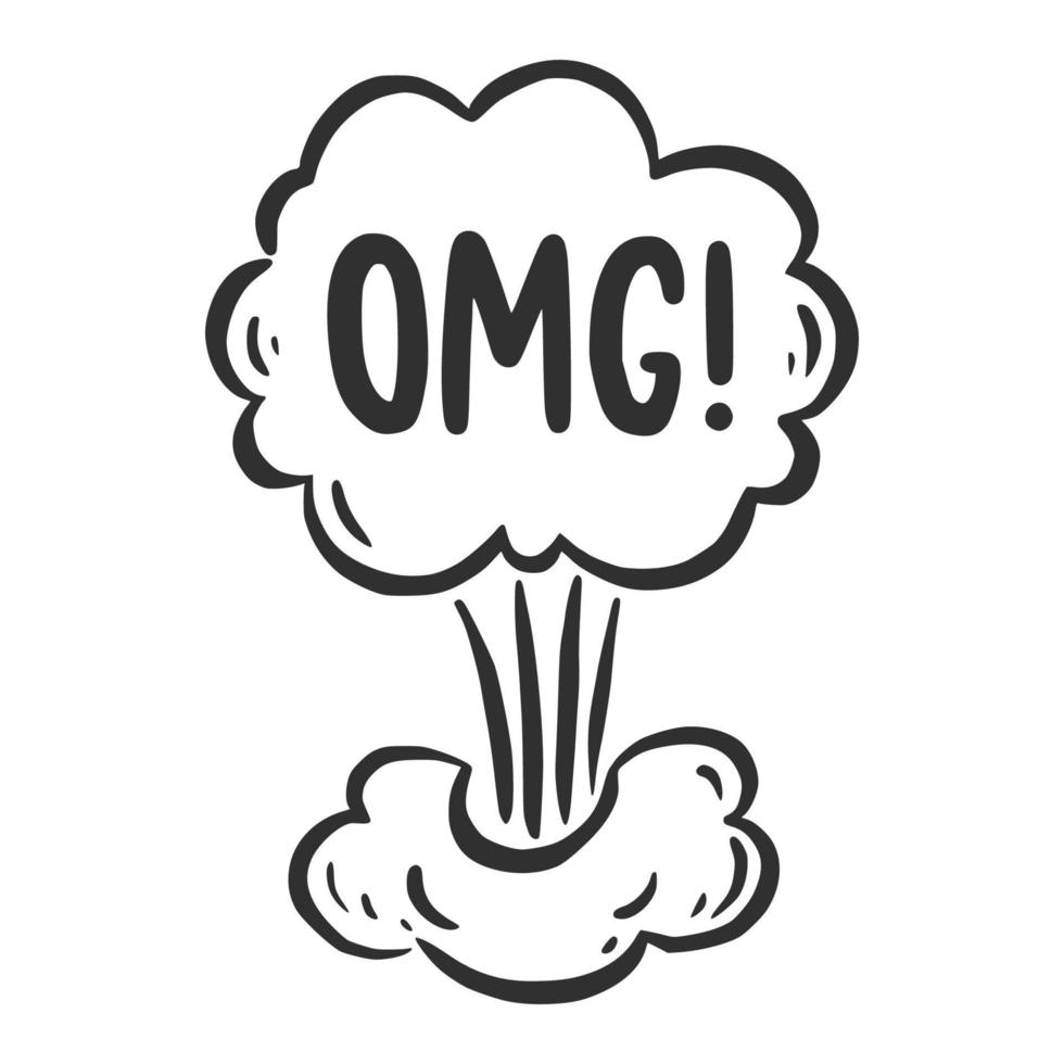 Hand drawn cloud speech bubble element vector