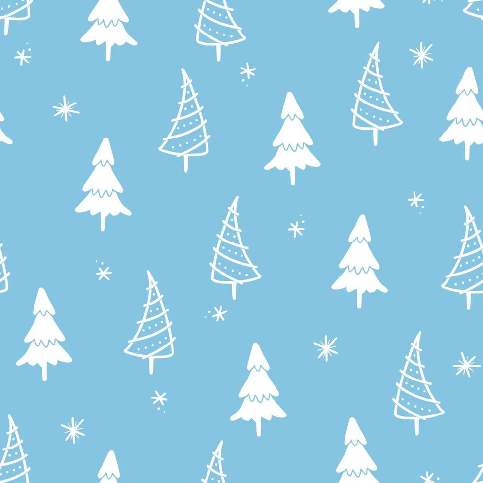 árbol de navidad de patrones sin fisuras. dibujado a mano vector