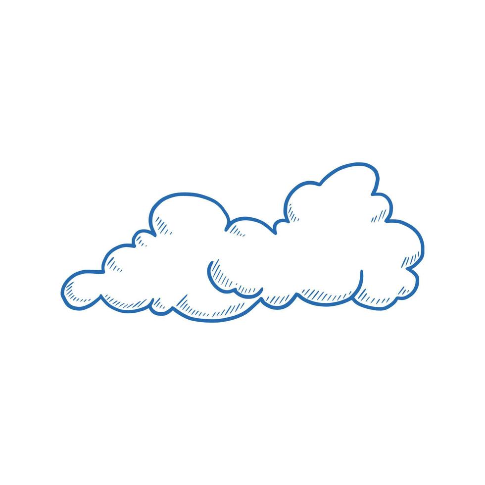 nube dibujada a mano. estilo de dibujo. vector