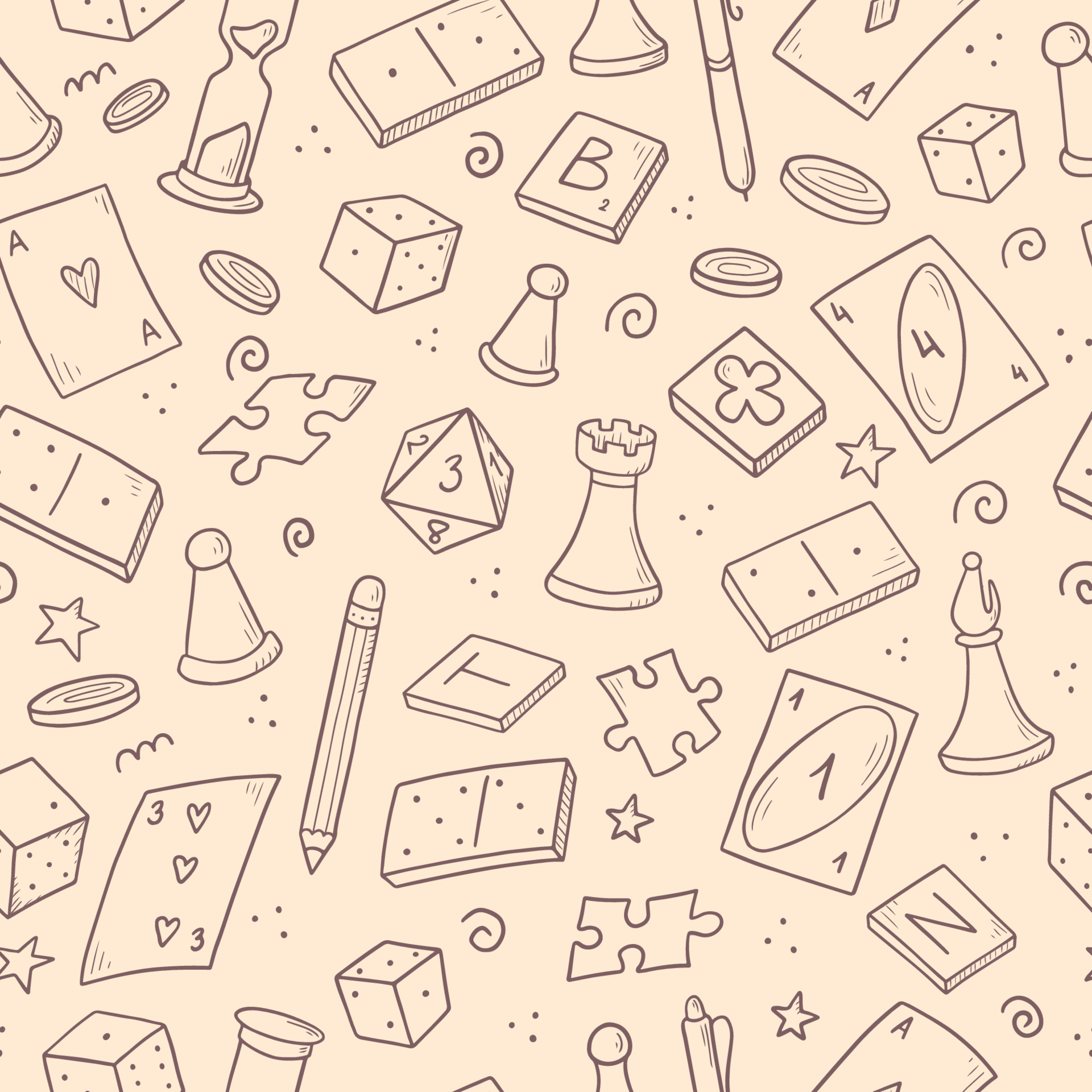 Hand drawn seamless pattern of board game 4473696 Vector Art at Vecteezy