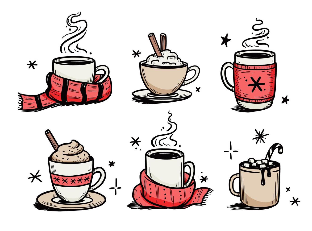 Coffee time set - Cup of coffee, cheesecake, strawberry, candy, cinnamon,  ice cream balls, cookies, coffee beans. 12857360 Vector Art at Vecteezy