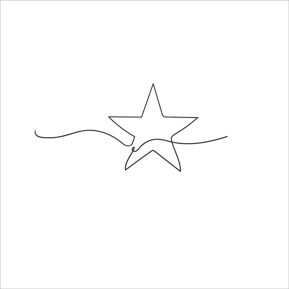 Dibujar a mano doodle estrellas ilustración en vector de estilo de artes de línea continua