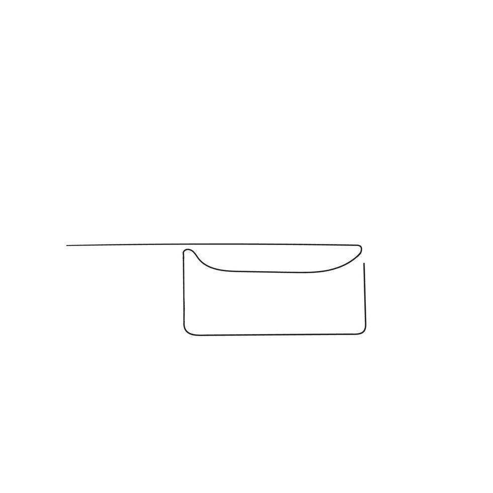 hand drawn doodle envelope illustration in single line vector style