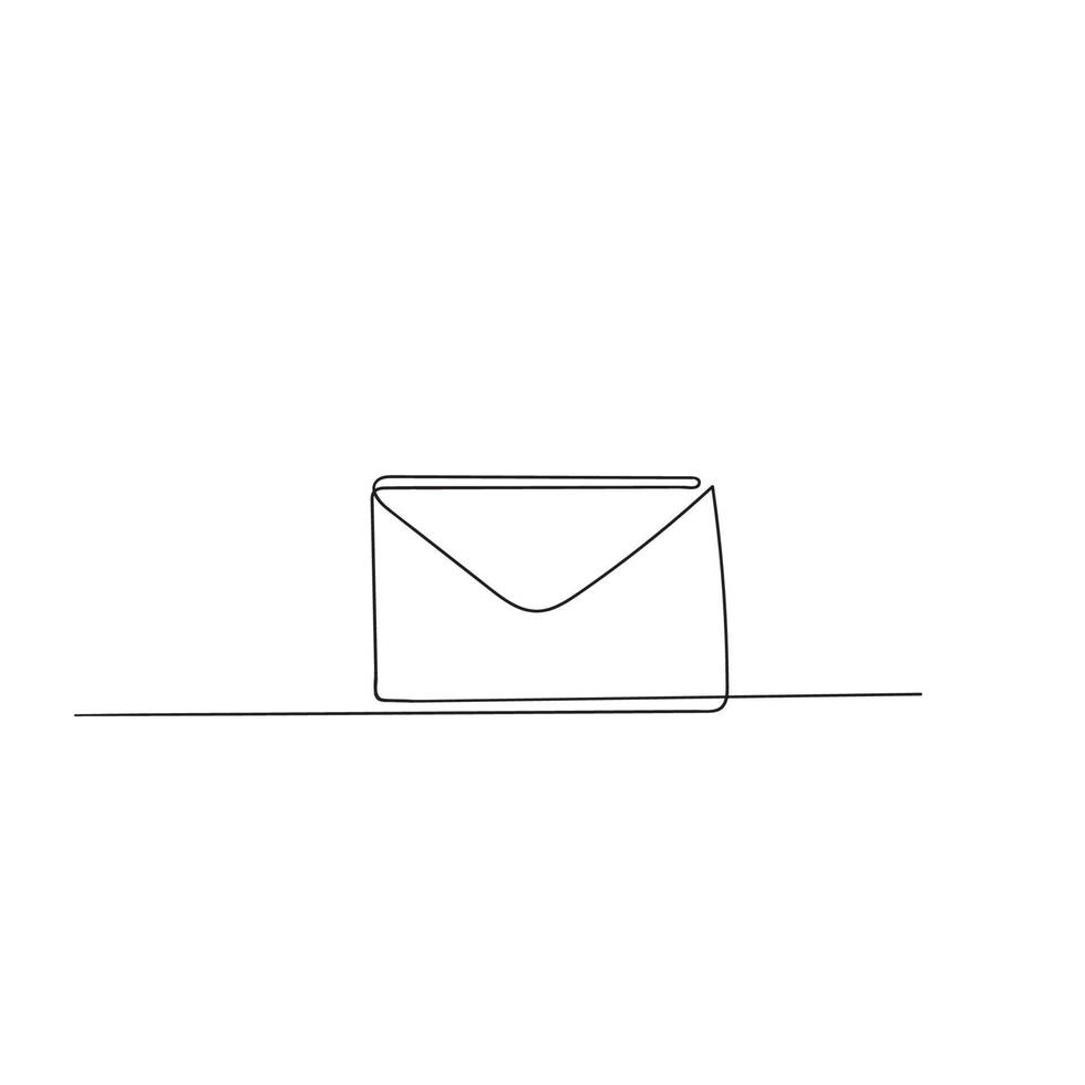hand drawn doodle envelope illustration in single line vector style