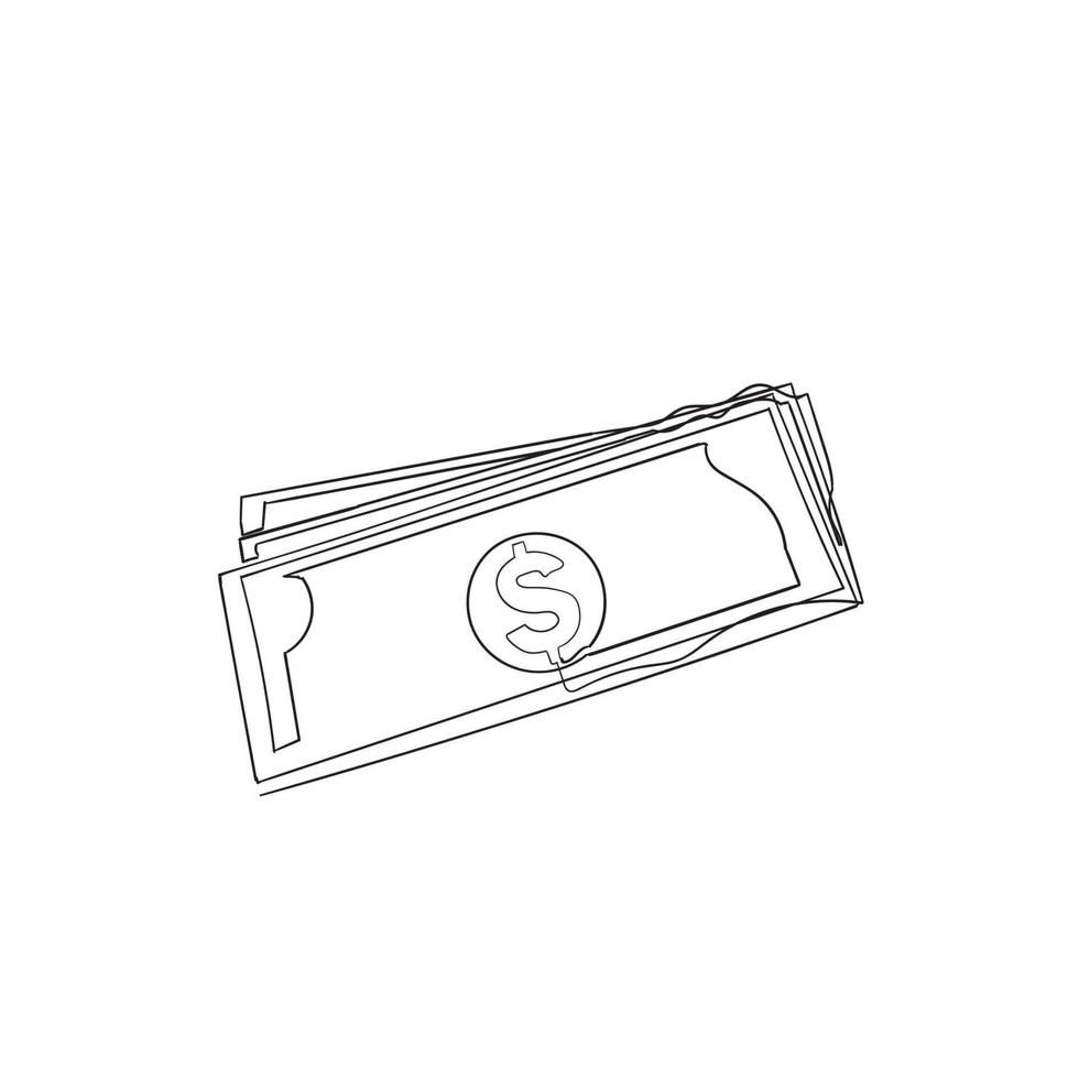 continuous line drawing money illustration vector