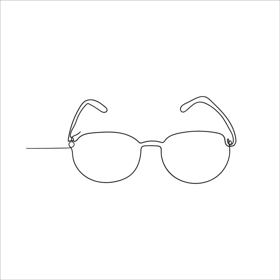 Dibujado a mano ilustración de gafas de doodle con vector de una sola línea aislado