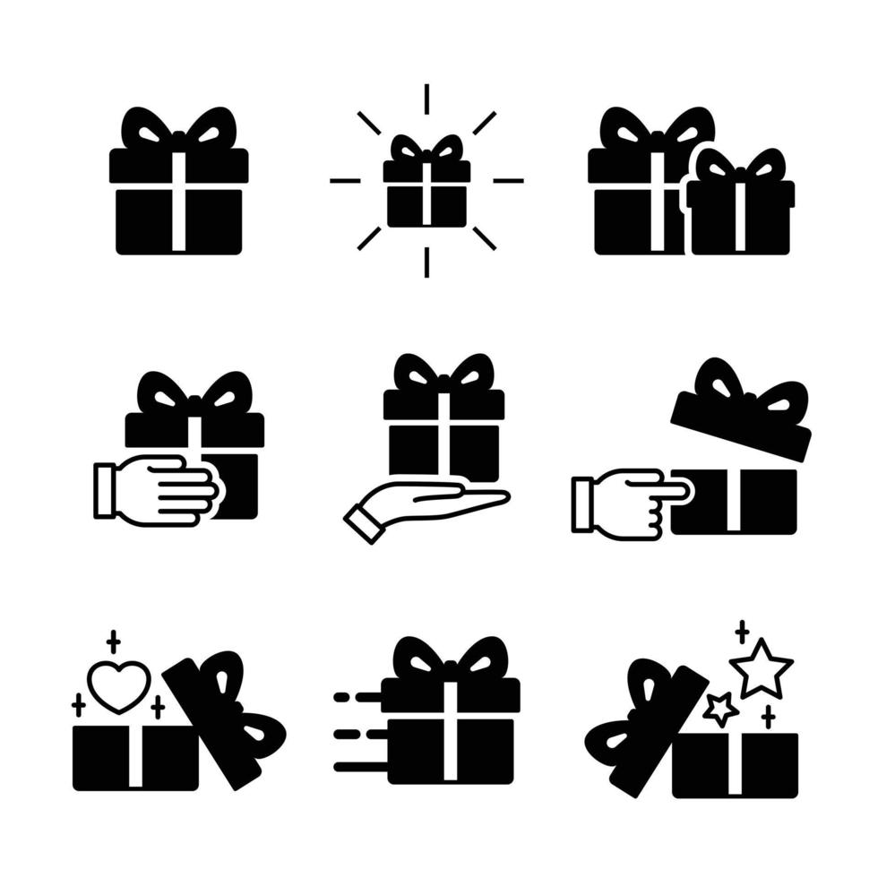 Gift box icons collection isolated on white vector image