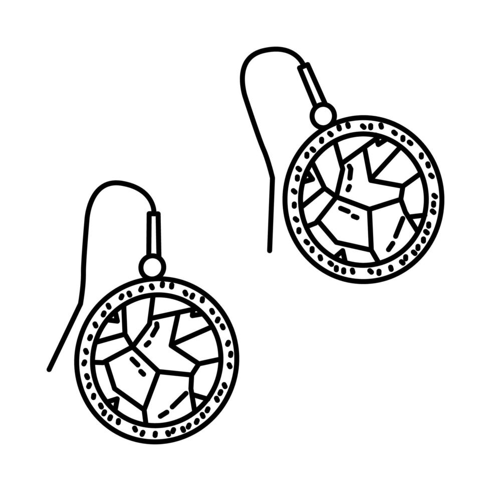 Earrings Icon. Doodle Hand Drawn or Outline Icon Style vector