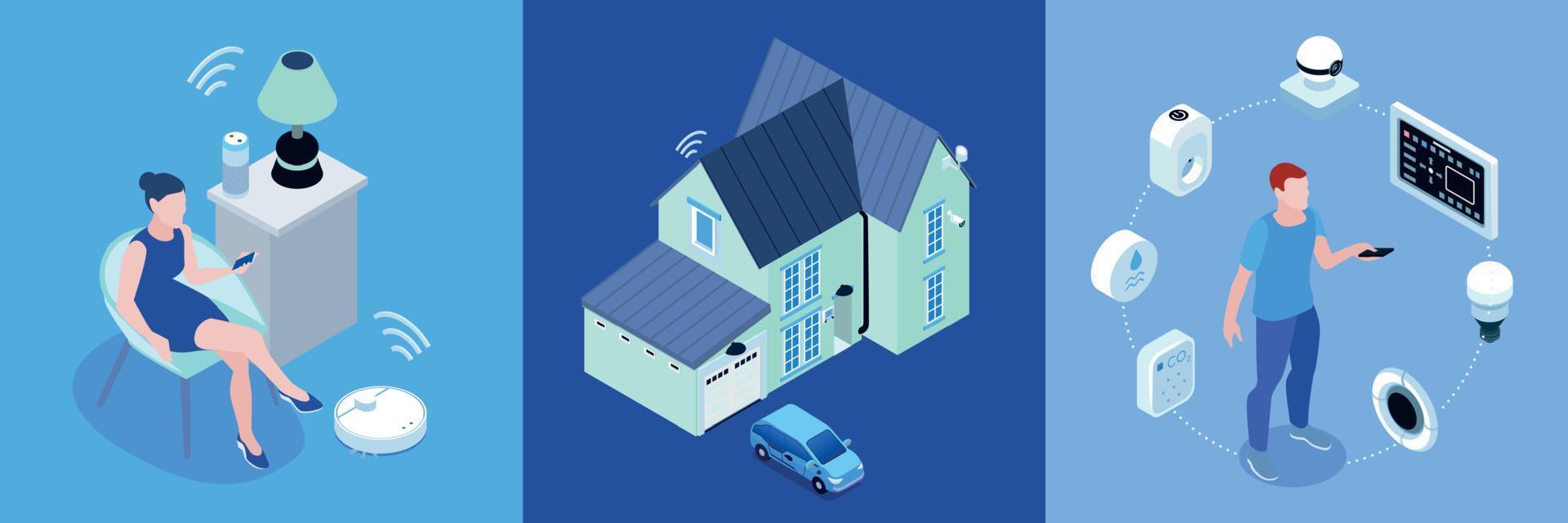 Smart Home Isometric Concept vector