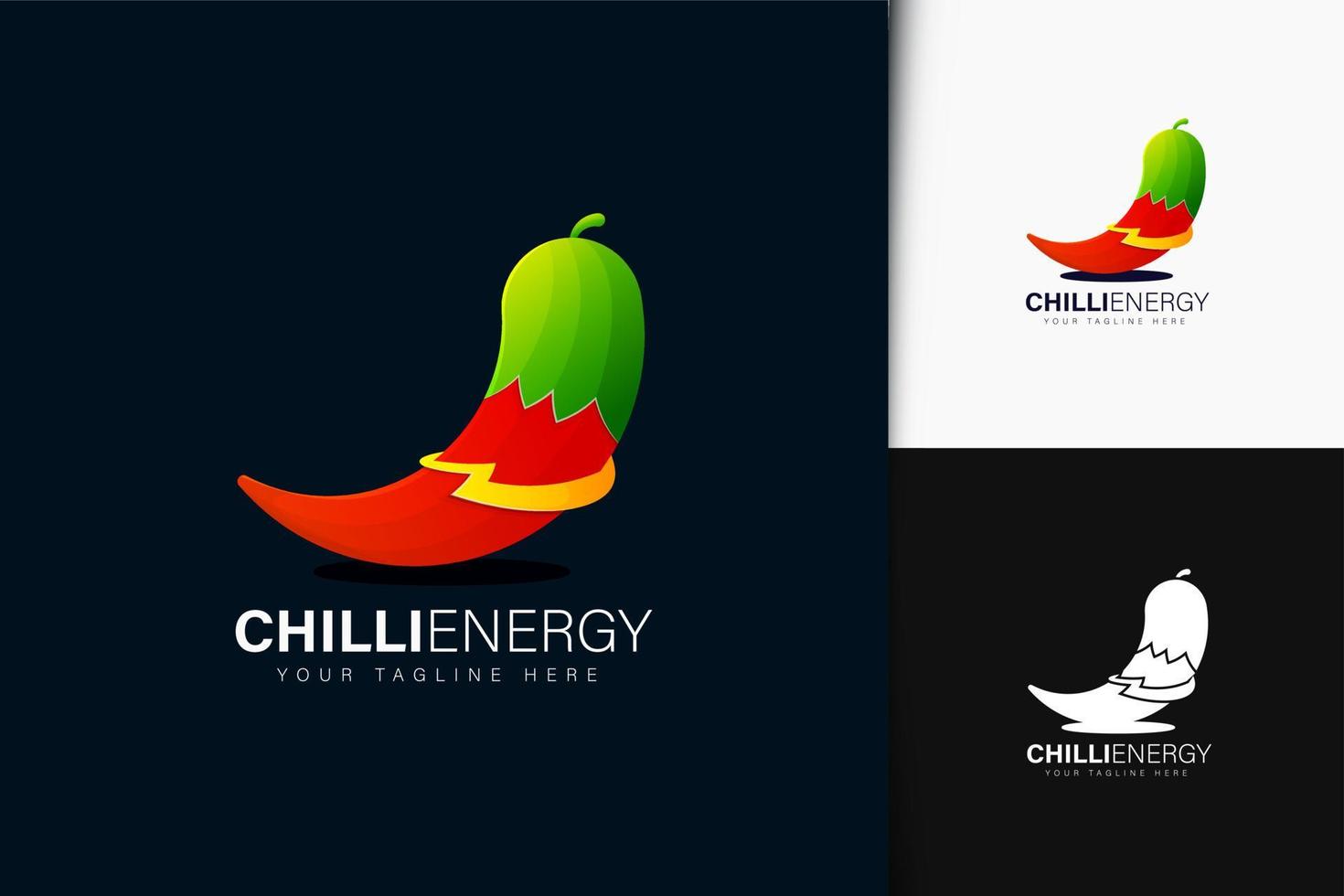 Chilli energy logo design with gradient vector