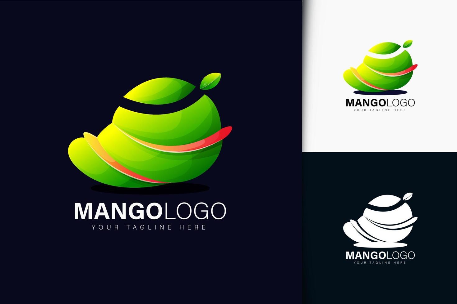 Mango logo design with gradient vector