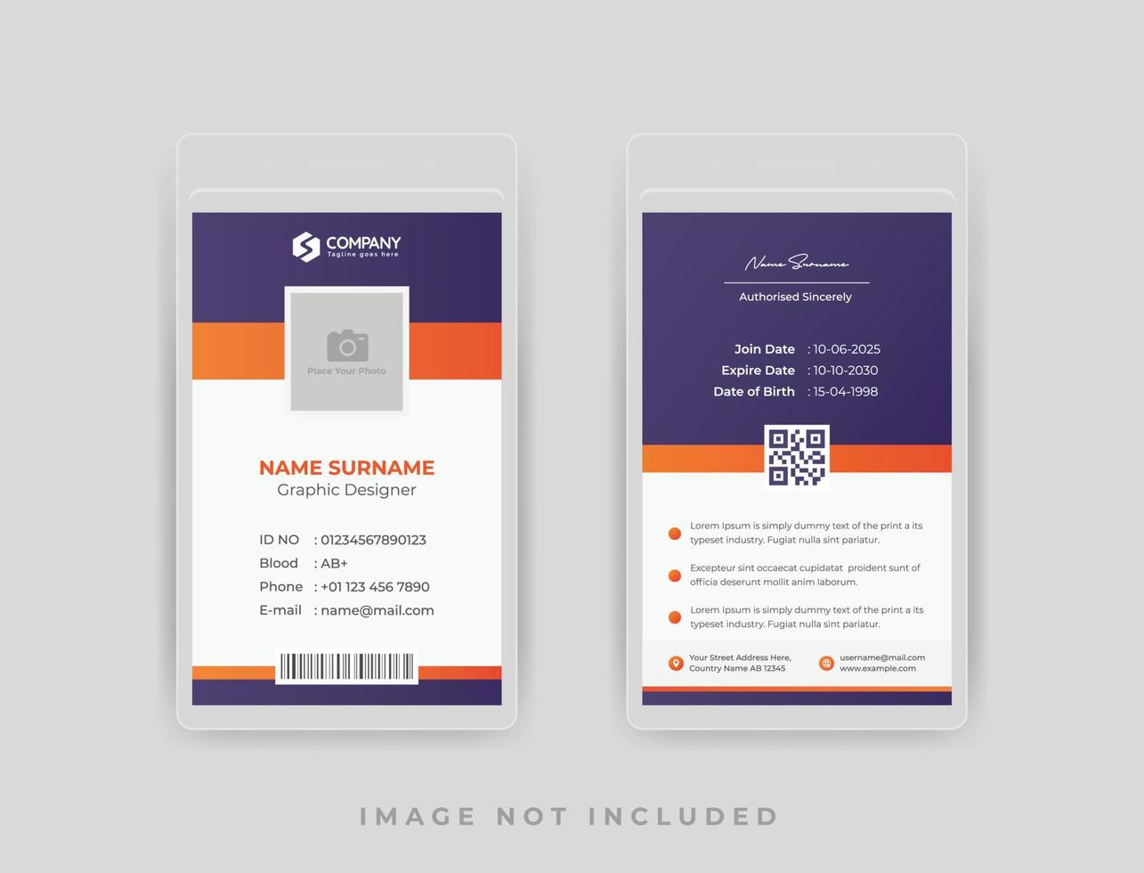 Minimal Corporate Business ID Card Design Template vector