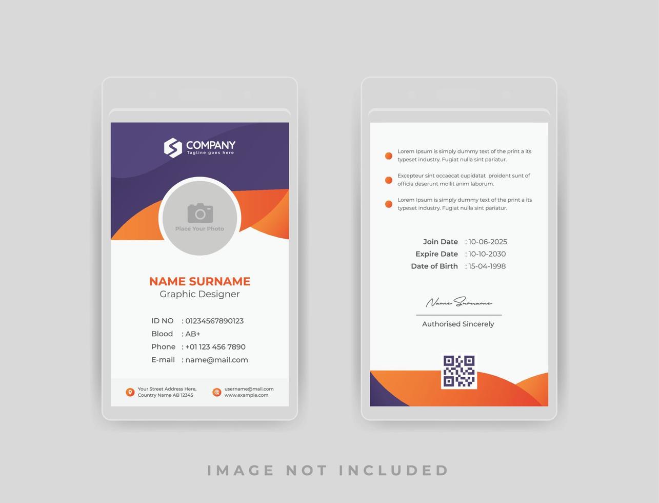 Professional Corporate Office Identity Card Design Template vector